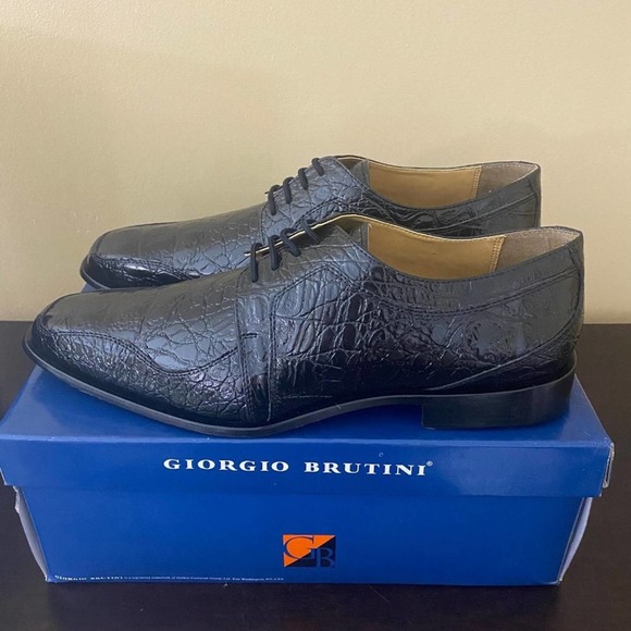 Giorgio Brutini Men's Heft Derby Shoes Croco Print - Picture 1 of 7